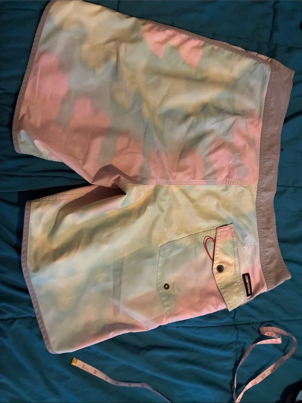 Quiksilver Men's Pastel Tie-Dye Board Shorts - Pink, Mint, Yellow